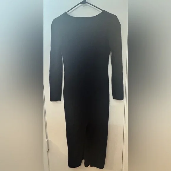Vintage Anne Klein II Wool Blend Black Knit Midi Sweater Dress Size XS - Picture 9 of 16